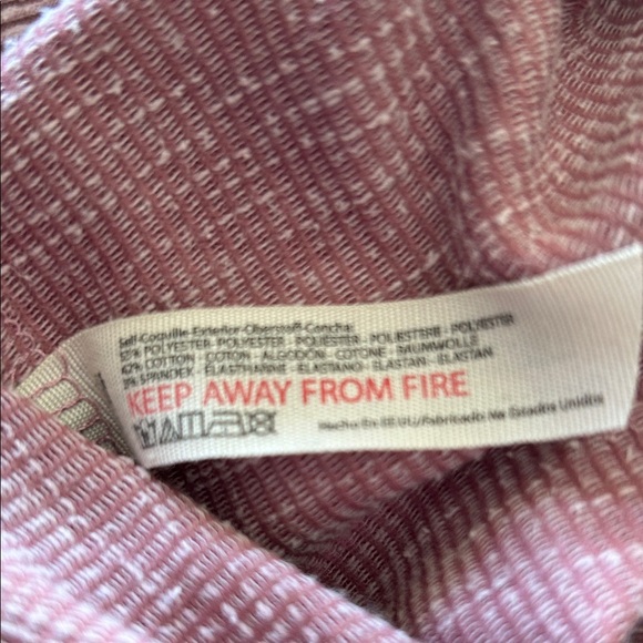 Free People Dusty Pink Ribbed Long Sleeve Top size M - Picture 4 of 4